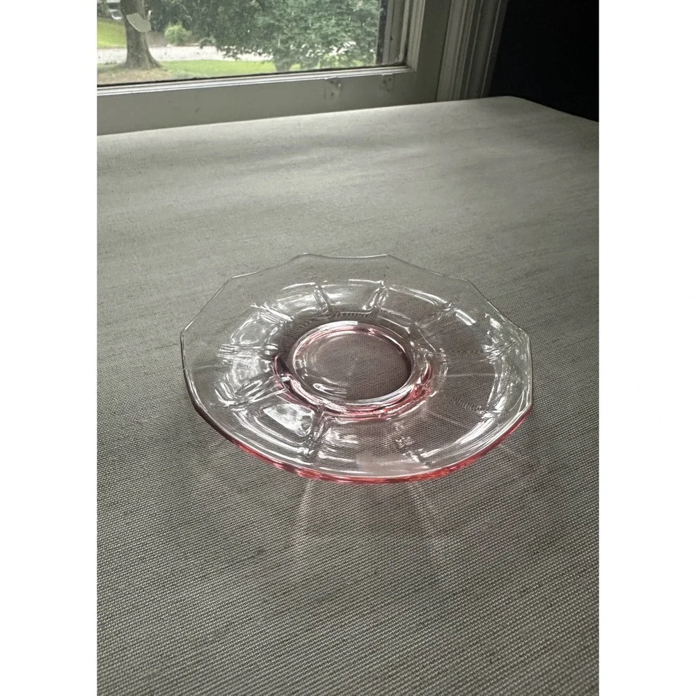 Vintage Rose Glass Saucer Plate - 5.5